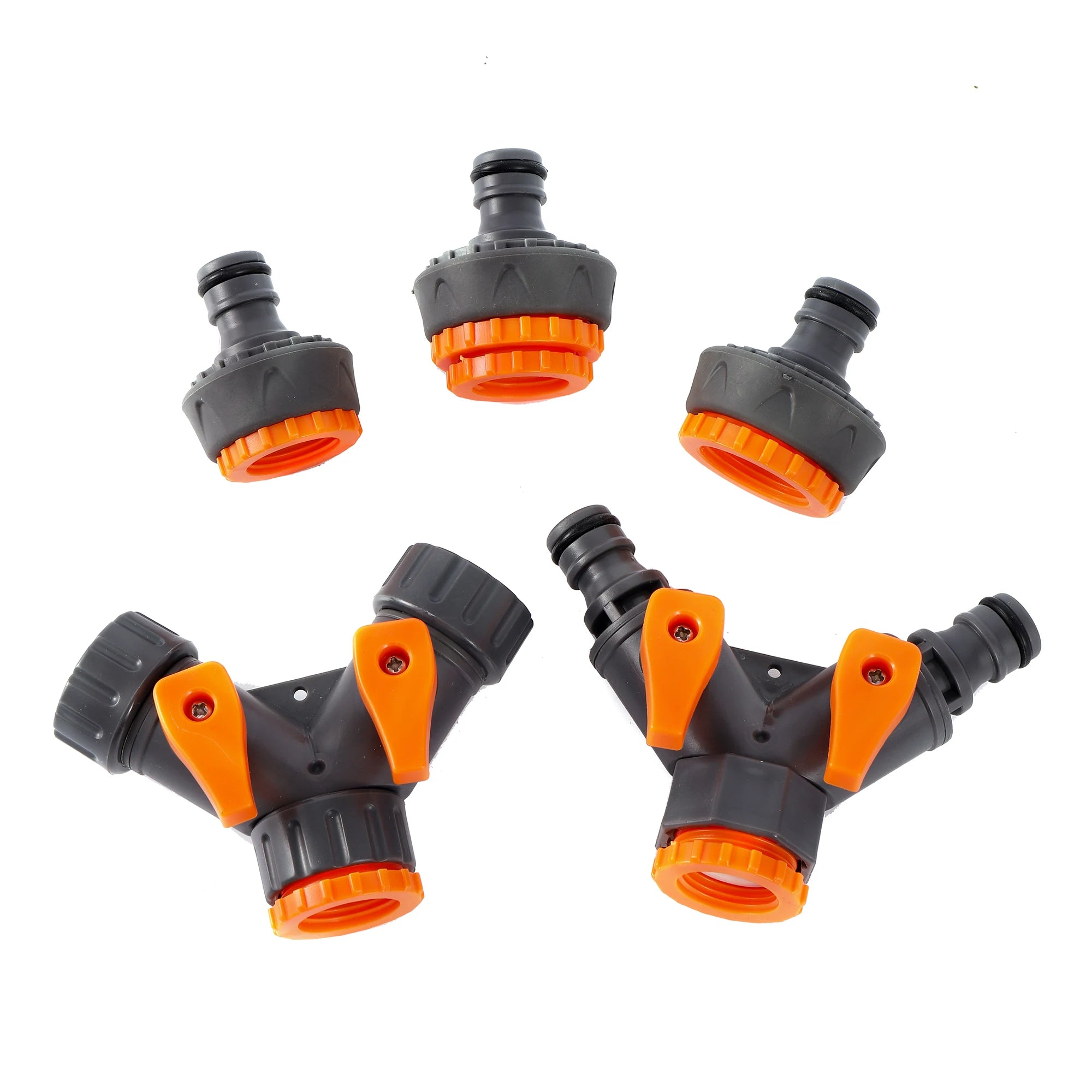 1 pc1/2" 3/4" 1" Garden Hose On/Off Valve Quick Connector Male and Female Tap Adapter Y-Joint Kit For Garden Hose Sprinkler