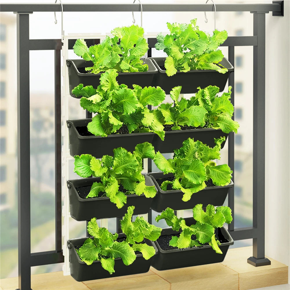 4-Tiers Garden Vertical Planter Outdoor Wall Elevated Raised Bed Flower Herbs Vegetable