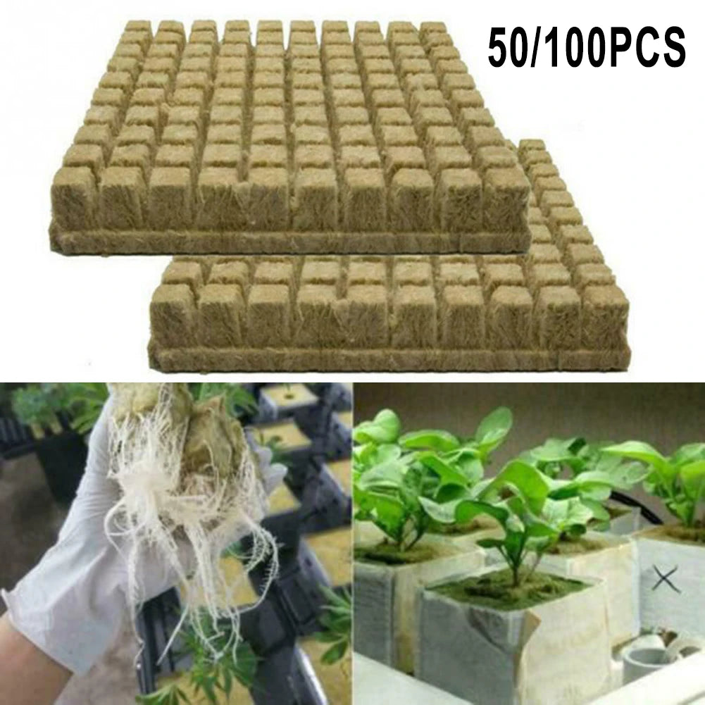 Starter Block Plugs Grow Tray Wool Cubes Hydroponic Soilless Starting Rock Kit Cultivation Planting Blocks Cube Plant Plante