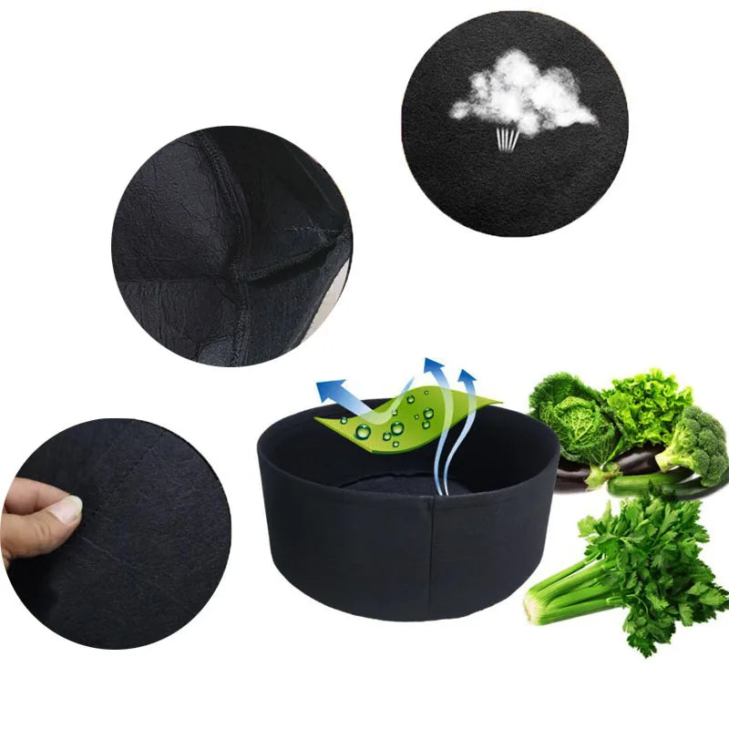 30 Gallons Growing Bags Fabric Garden Raised Bed Round Planting Container Grow Bags Fabric Planter Pot For Plants Nursery Pot