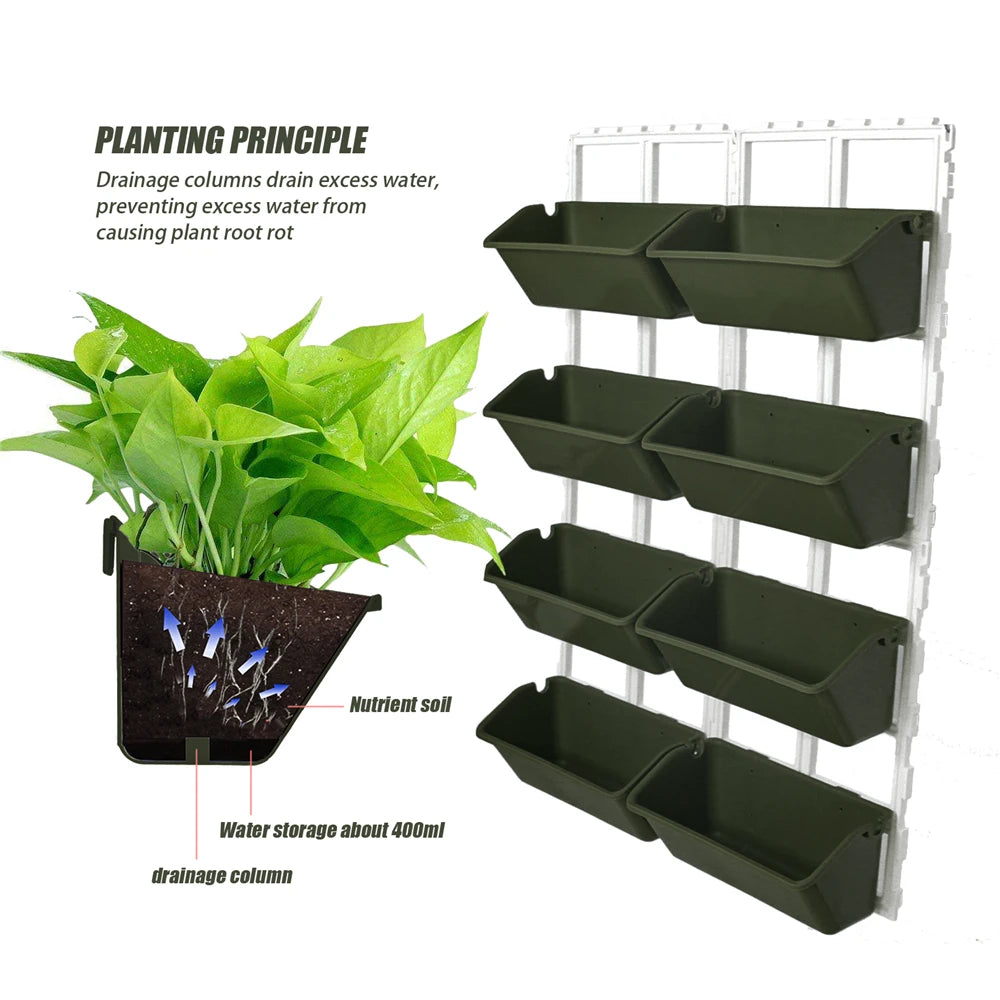 4-Tiers Garden Vertical Planter Outdoor Wall Elevated Raised Bed Flower Herbs Vegetable