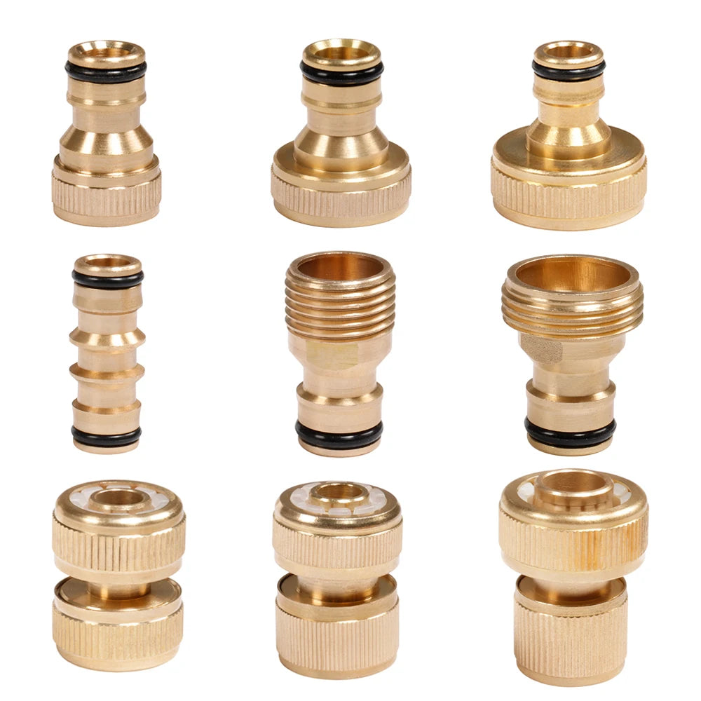 1 Pcs 1/2" 3/4" 1" Brass Thread Faucet Quick Connector 16mm 20mm Hose Water Gun Fitting Adapter Garden Tool Irrigation Connector