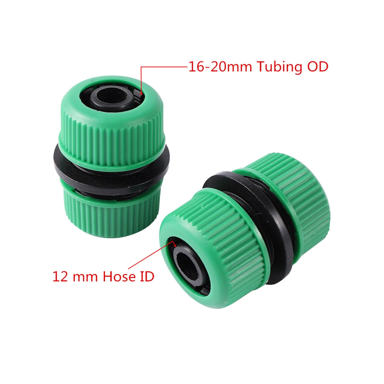 2Pcs 1/2" Pipe Repair Connector Garden Irrigation Car Washing Water Couping Water Splitter 16mm Tube Fittings