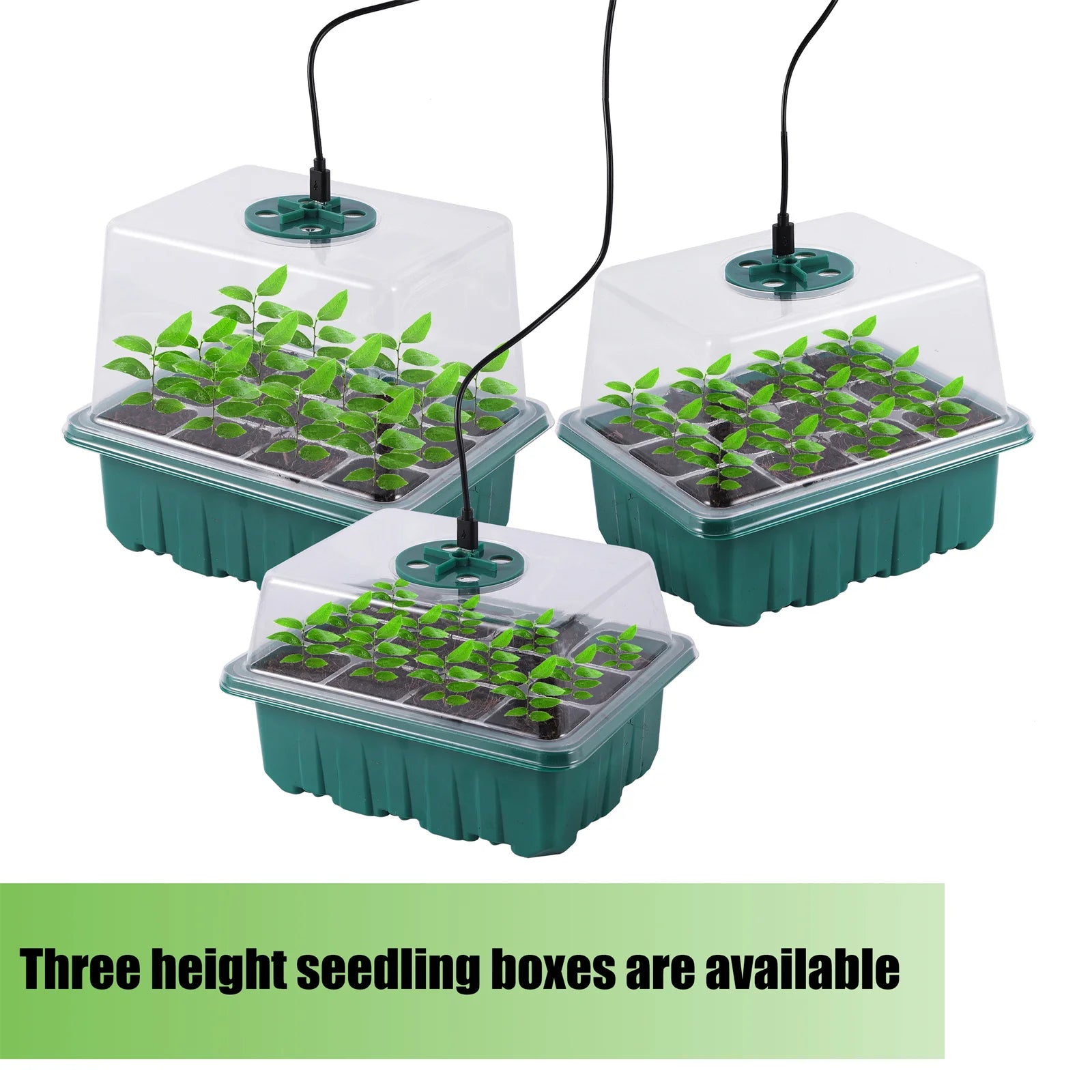 12Cells Seed Starter Tray With LED Grow Light Nursery Box Kit Mini-Shovel USB Wire Seedling Home Greenhouse Gaeden Growing Lamp