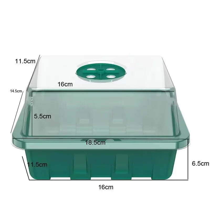 New 12 Holes Seedling Trays Seed Starter Starter Plant Flower Grow Box Propagation for Gardening Grow Starting Germination Box