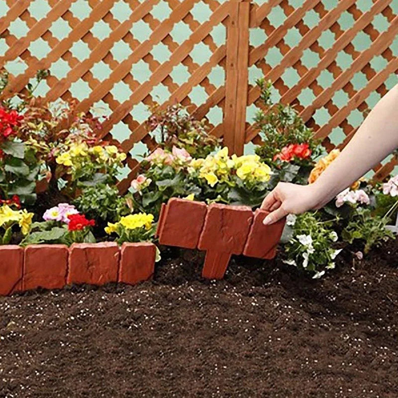 Garden Fence Cobblestone Border Plastic Lawn Edging Plant Border Decorations Flower Bed Border Outdoor Landscape