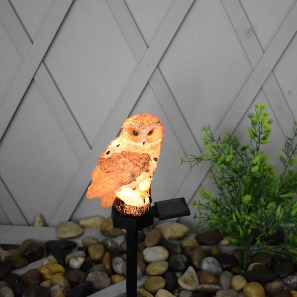 Hot Newest Owl Solar Light With Solar LED Panel Fake Owl Waterproof Solar Garden Lights Owl Ornament Animal Bird Outdoor Lamps