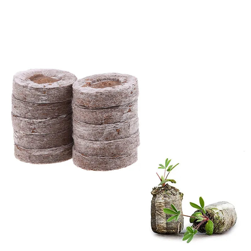 100pcs Peat Pellets 30mm Soil Block Seeds Starting Peat Pellet Degraded Nutrition Block Seed Starter Soil Plugs Garden Supplies