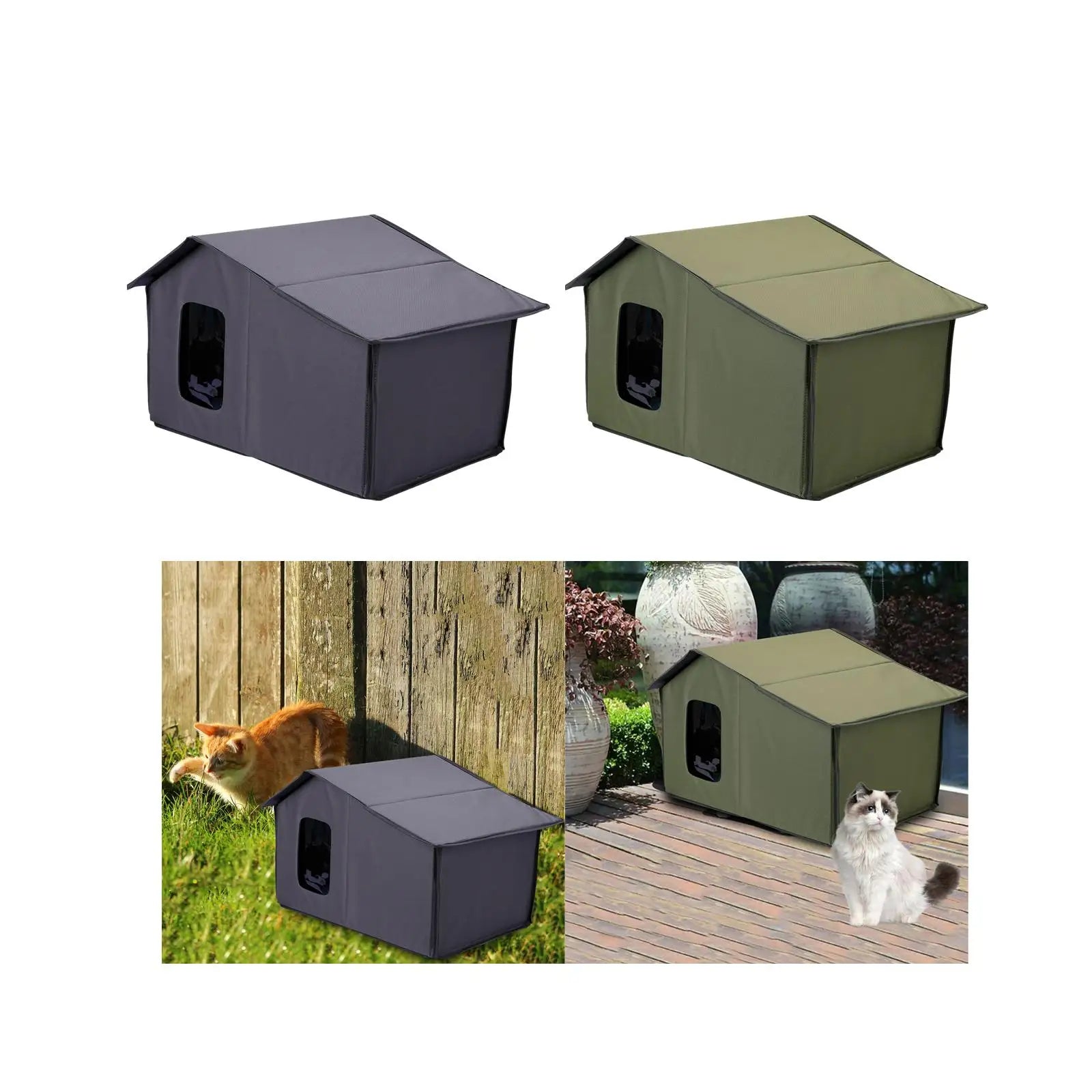 Cat House for Outdoor Cats Tent Waterproof Cozy Windproof Sleeping Kitty Dog House for Puppy Courtyard Lawn Backyard Garden