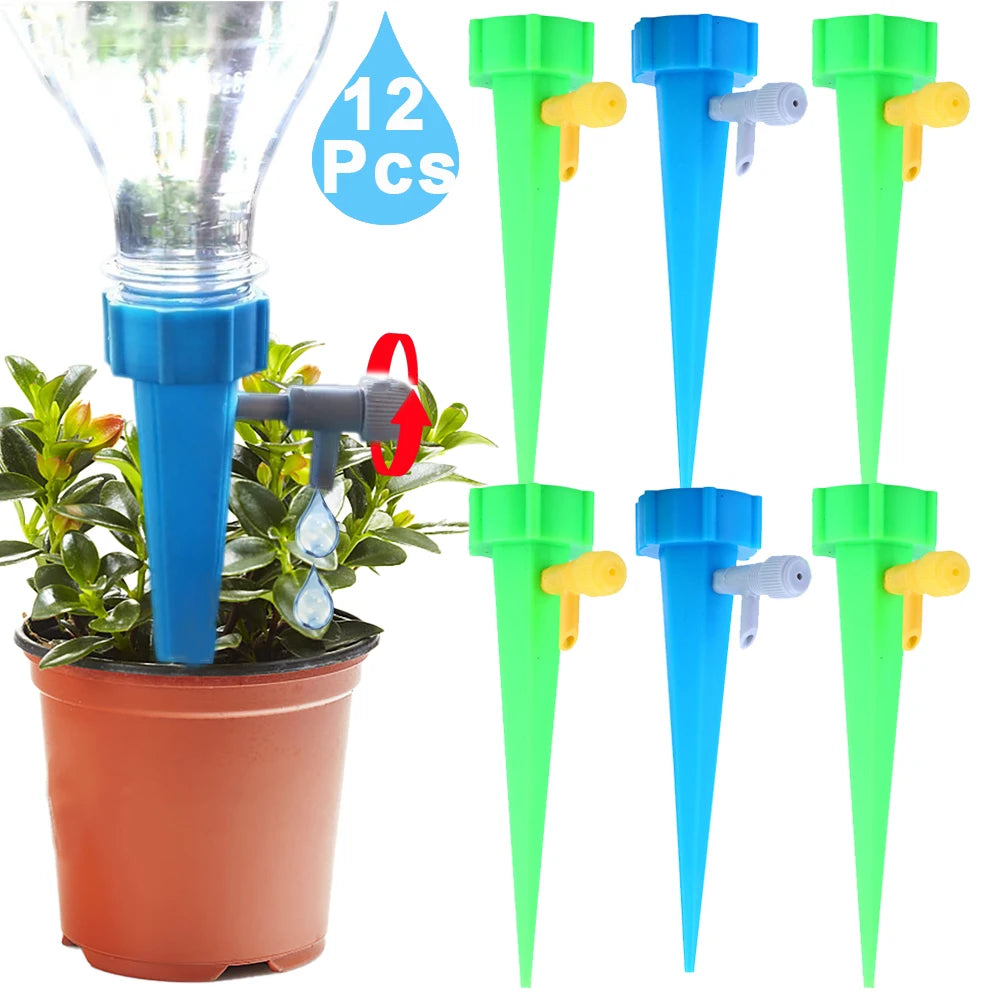 12/1Pcs Self-Watering Kits Automatic Watering Device Adjustable Drip Irrigation System For Flower Plant Garden Watering Supplies