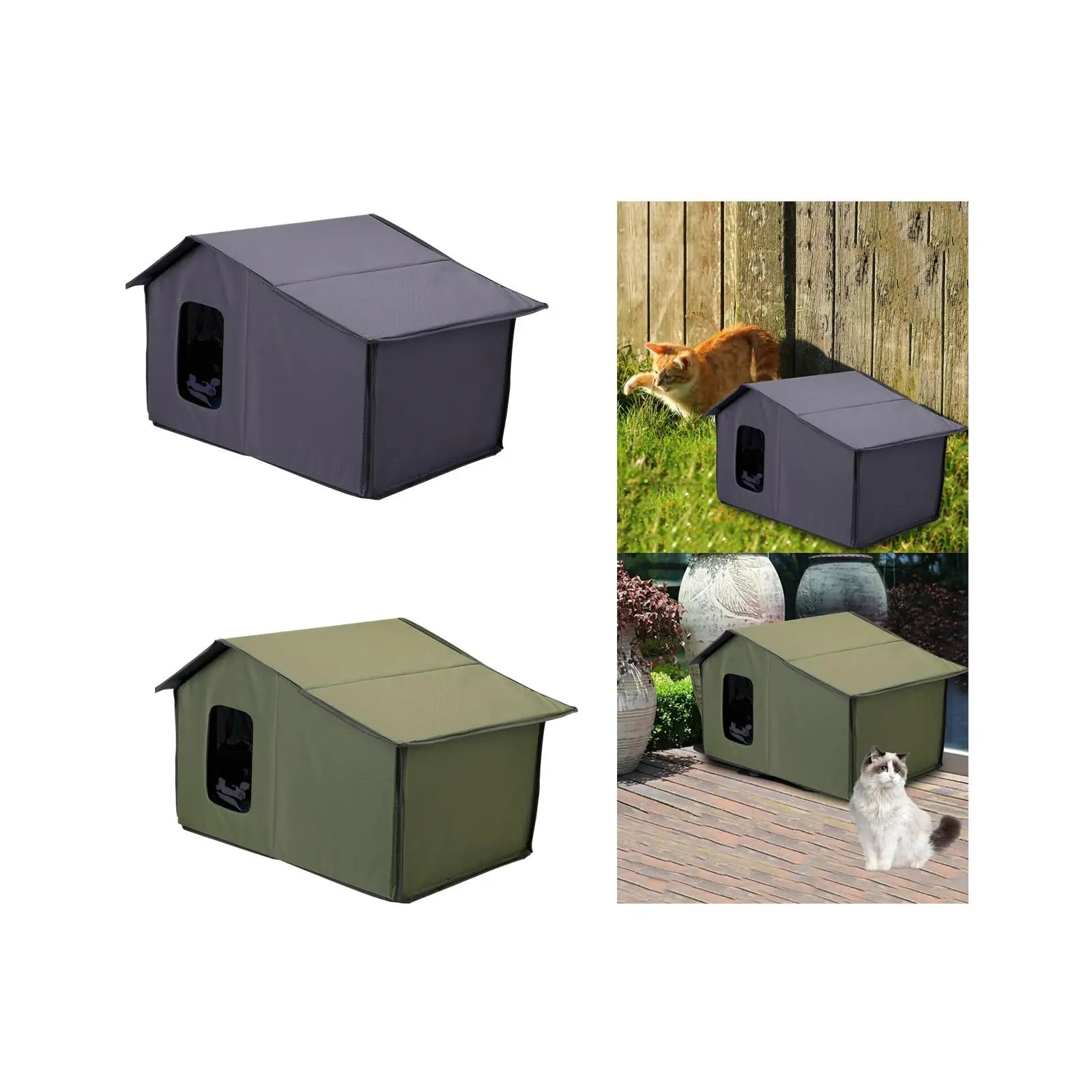 Cat House for Outdoor Cats Tent Waterproof Cozy Windproof Sleeping Kitty Dog House for Puppy Courtyard Lawn Backyard Garden