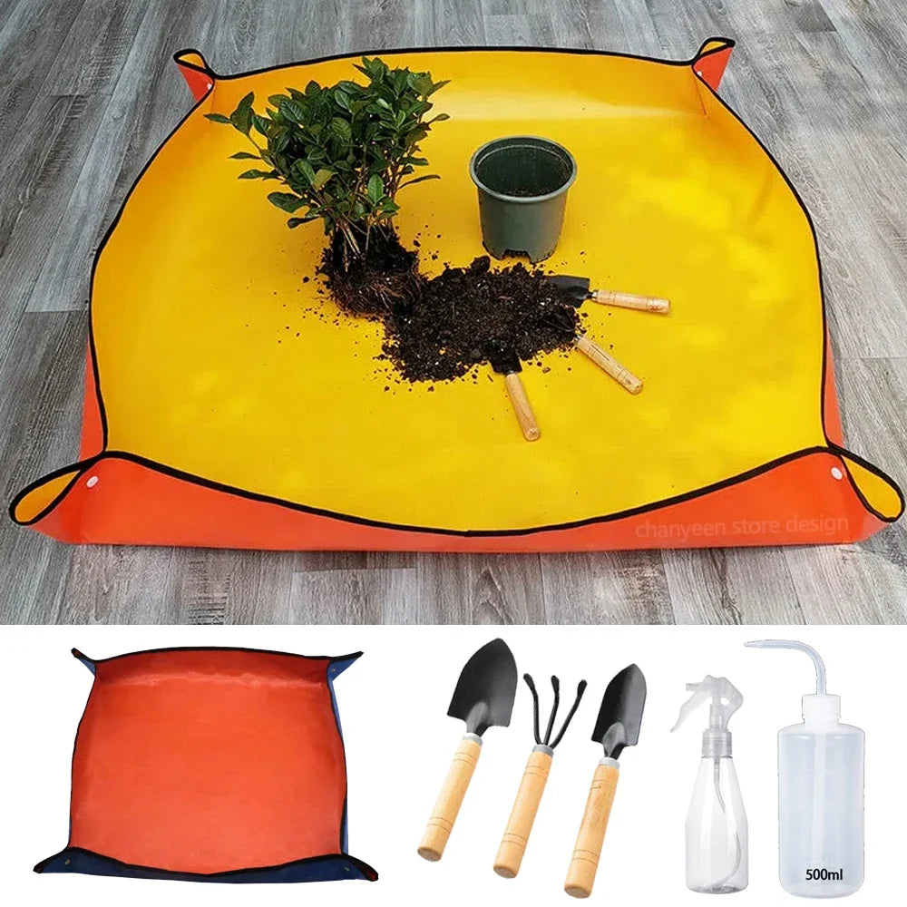 Waterproof Foldable Planting Mat Garden Potting Pad for Plant Flower Pot Transplanting Farm Bonsai Gardening Tools and Equipment