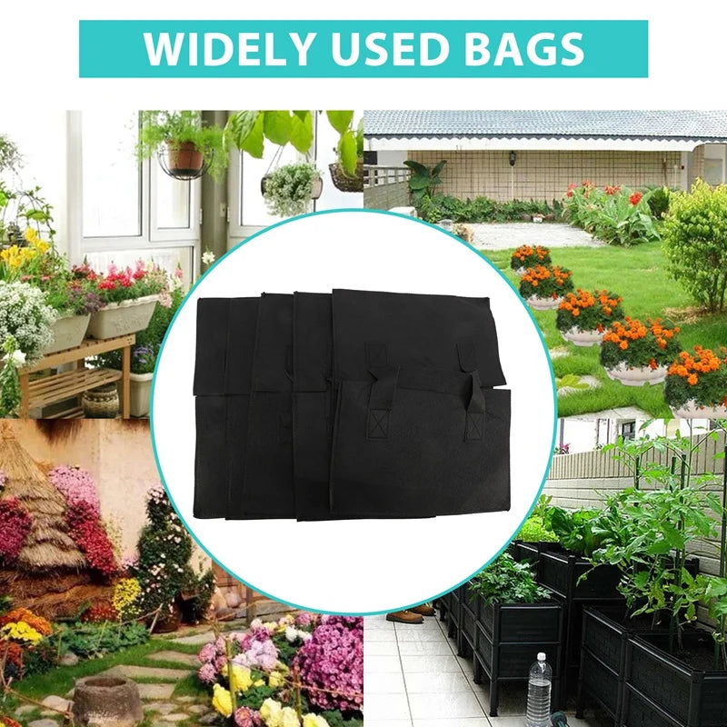 5 Pack Fabric Raised Garden Bed,Square Garden Flower Grow Bag Vegetable Planting Bag Planter Pot With Handles For Plants,Flowers