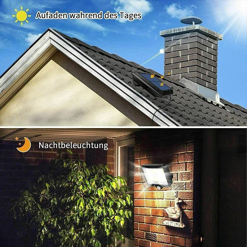 Solar Lights Outdoor Waterproof 160COB Split Wall Lamps Motion Sensor 3 Mode Street Lights Remote Control for Garden Patio Path