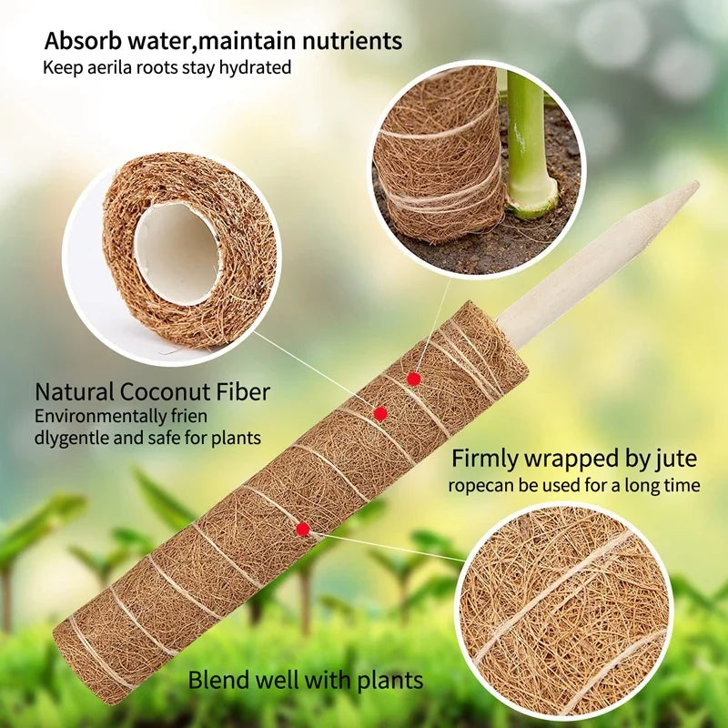 Plant Moss Coir Pole Bendable Plants Climbing Support Extension Palm Vines Stick Indoor Balcony Garden Courtyard Flower Decor