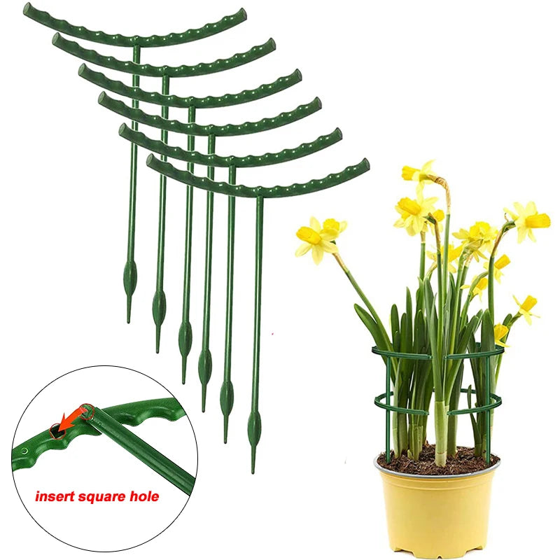 Garden Plant Support Cage Plie Flower Stand Holder Plastic Semicircle Green  House Orchard Fixing Rod  Gardening Bonsai Tool