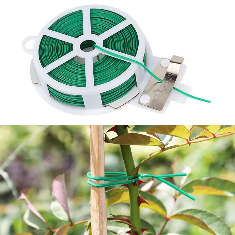 Portable 100M Roll Wire Twist Ties Green Garden Cable & Gardening Climbers Slicer Plant Support & Care Garden Supplies Hot Sale