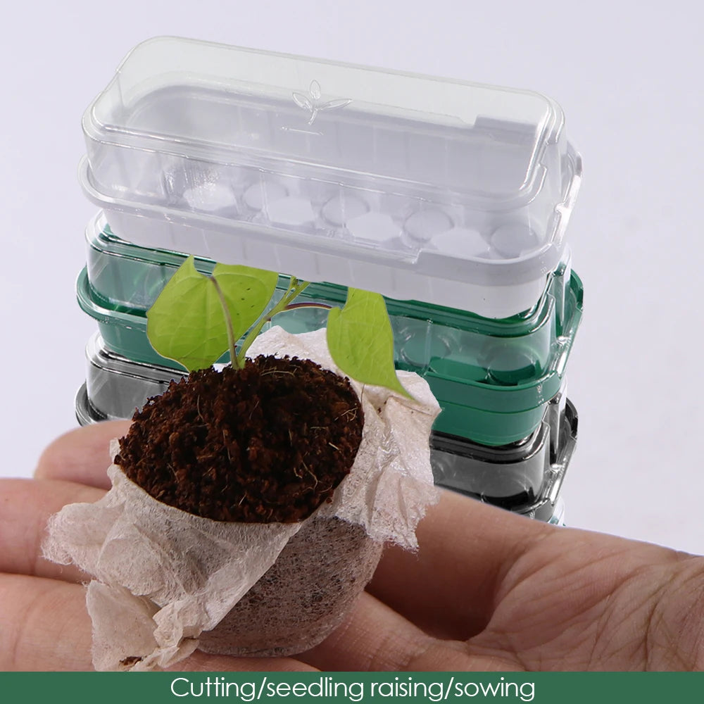 3-styles Plant Seed Starting Pot with Transparent Cover Nursery Seedling Trays Germination Indoor Garden Greenhouse Growth Pots