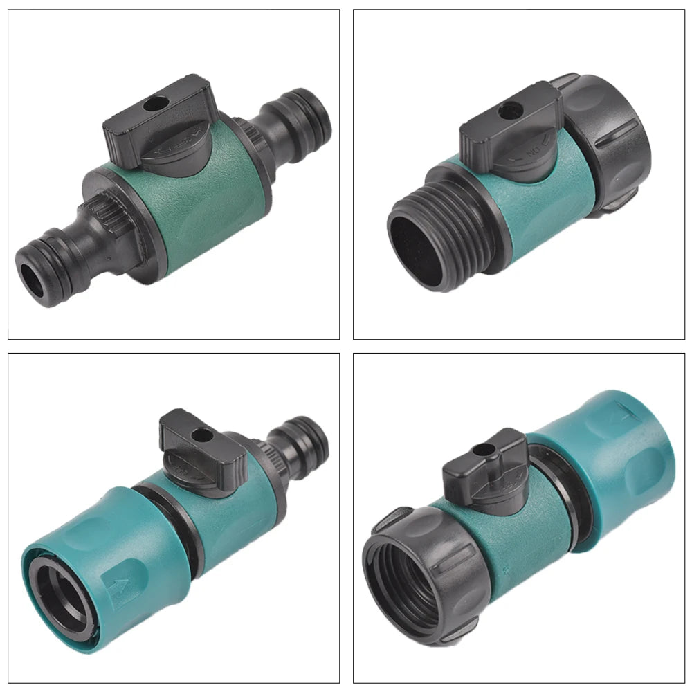 Plastic Valve with Quick Connector 3/4" Female Thread 3/4" Male Thread Agriculture Garden Watering Prolong Hose Adapter Switch