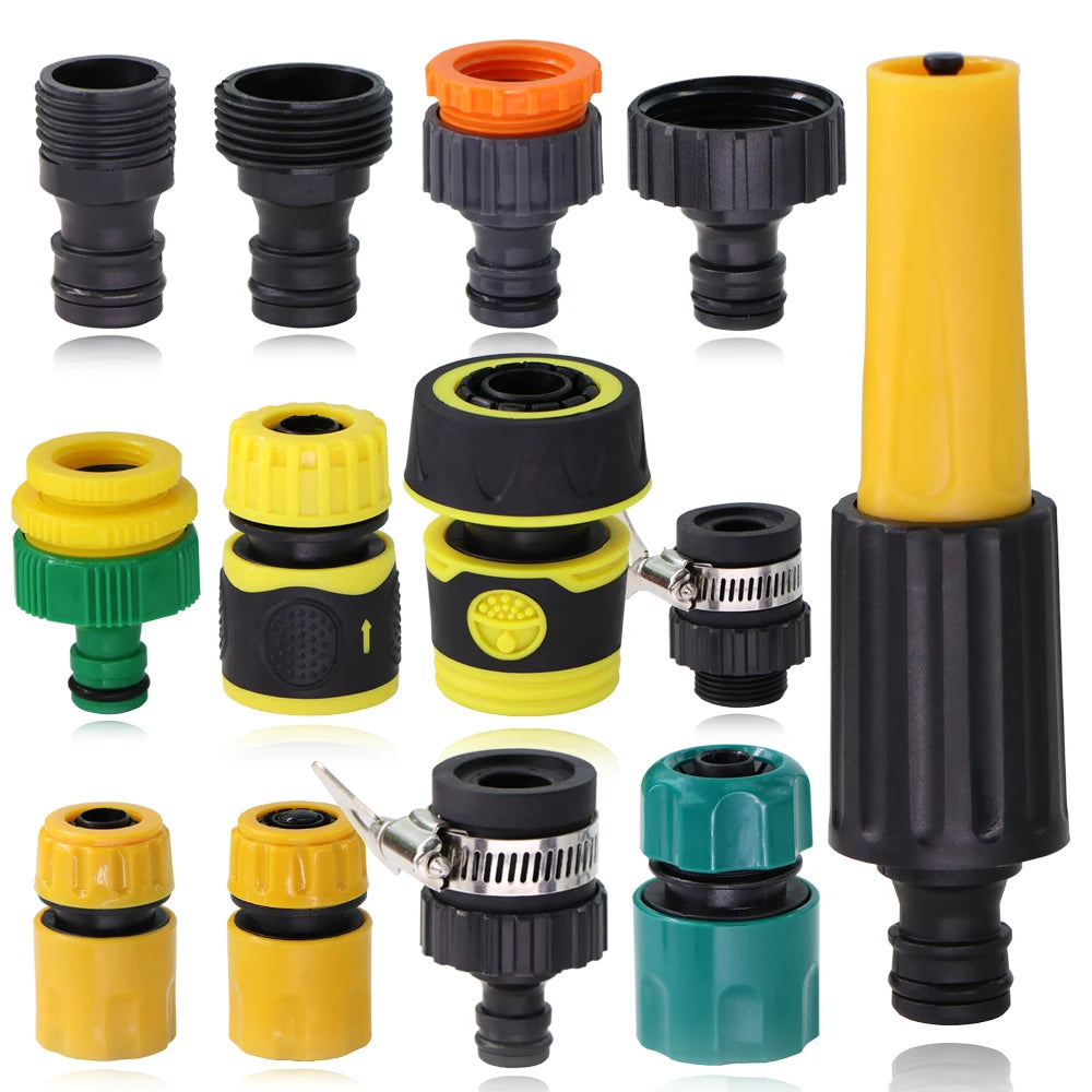 1/2'' 3/4'' 1'' Garden Water Connectors Tap Coupling Quick Adapter Hose Tubing Irrigation Joints Car Washing Fittings Faucet