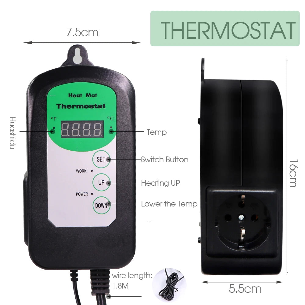 110/220V Plants Heating Mats with 68-108F Digital Thermostat Controller for Garden Seed Start Germination Nursery Grow Warm Pad