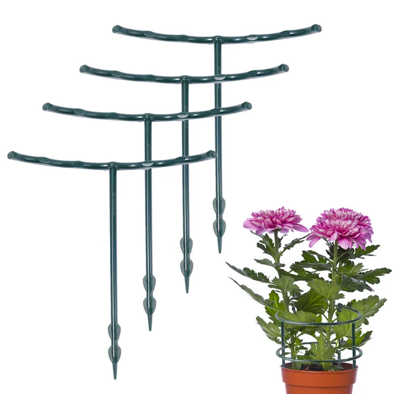 2/4/8/10Pcs Plastic Plant Support Garden Flowers Cage Holder Half Round Support Ring Flower Pot Climbing Stake Garden Supplies