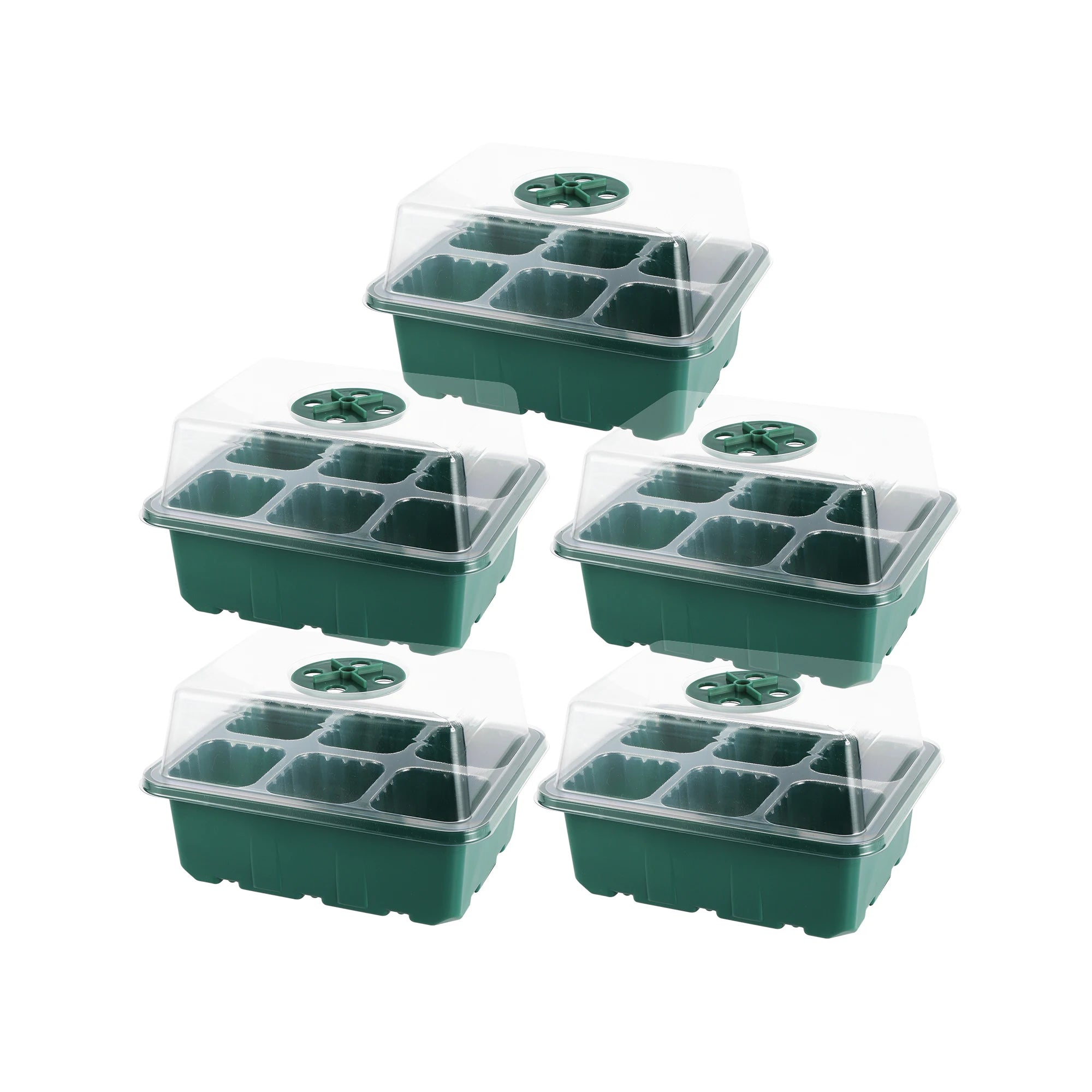 Seed Starter Trays with Grow Light, Seeding Starter Kits with Humidity Domes Cover, Indoor Gardening Plant Germination Trays