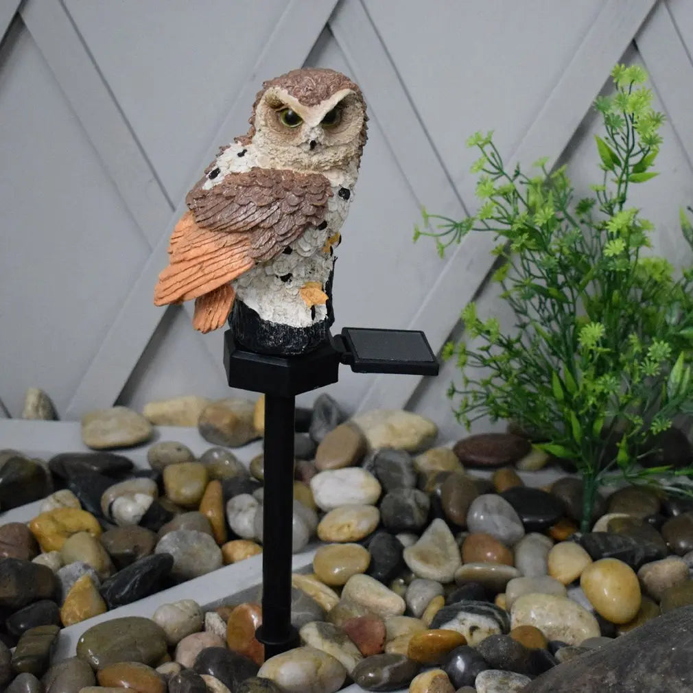 Hot Newest Owl Solar Light With Solar LED Panel Fake Owl Waterproof Solar Garden Lights Owl Ornament Animal Bird Outdoor Lamps