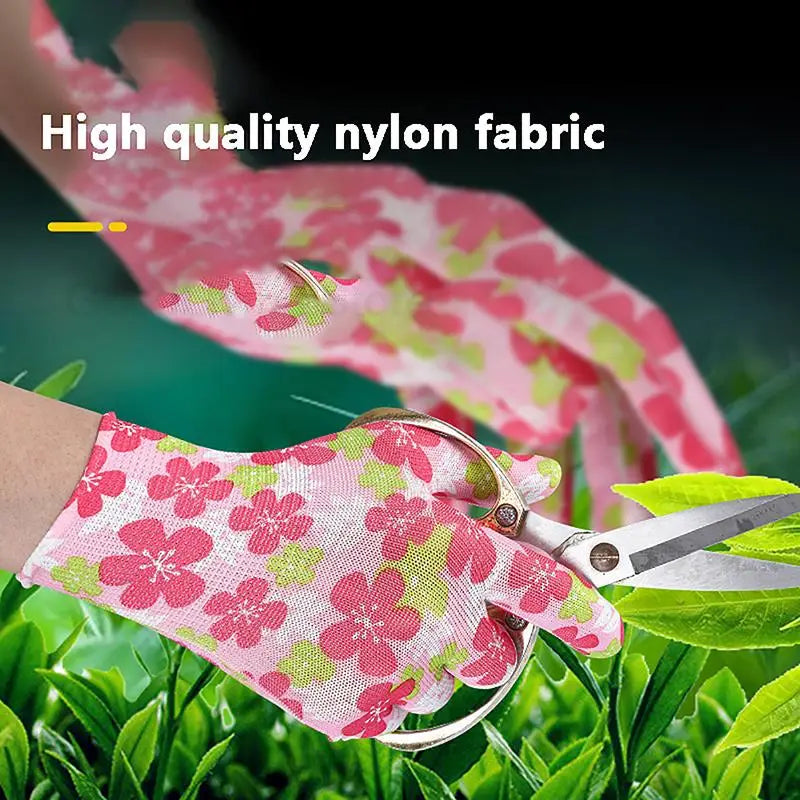 Breathable Garden Gloves Printed High Eastic Nylon Work Non-Slip Household Labor Protection Gloves For Mechanic Construction