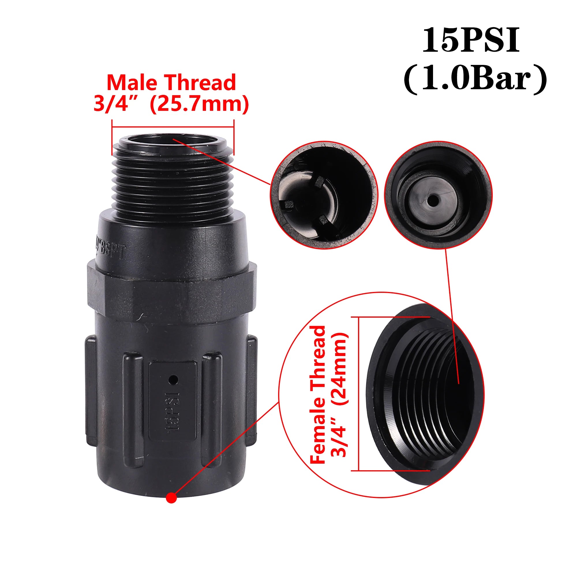 Garden Irrigation 3/4" BSP Threaded Water Pressure Regulator Drip Valve 15/20/25/30/45PSI Drip Regulator Watering System