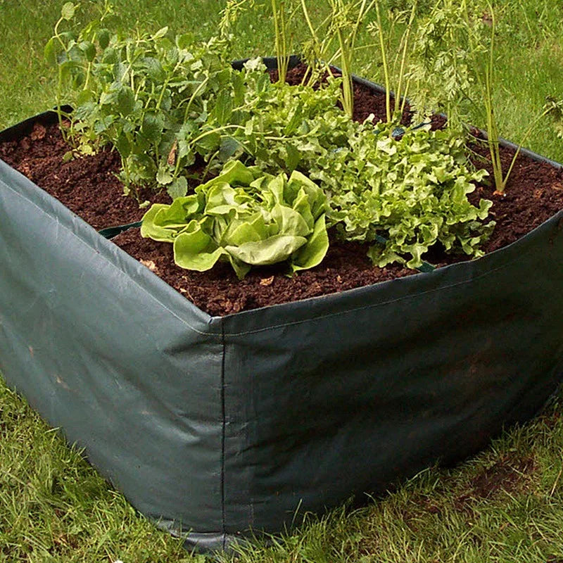 2X Raised Garden Planter Fabric Bed, 4 Divided Grids Durable Square Planting Grow Pot For Suitable For Planting