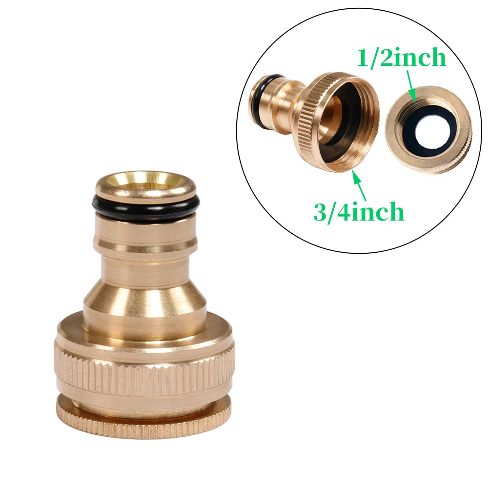 1 Pcs 1/2" 3/4" 1" Brass Thread Faucet Quick Connector 16mm 20mm Hose Water Gun Fitting Adapter Garden Tool Irrigation Connector