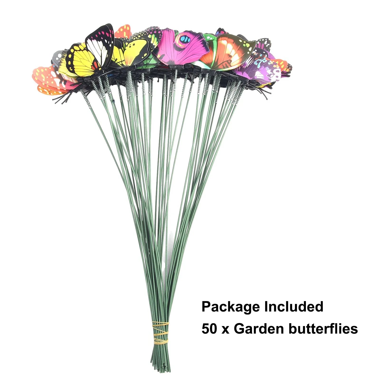 50PCS Simulation Single-layer Plunger Butterfly Gardening Ornaments Garden Flower Arrangement Decoration For Flower Beds  Lawn