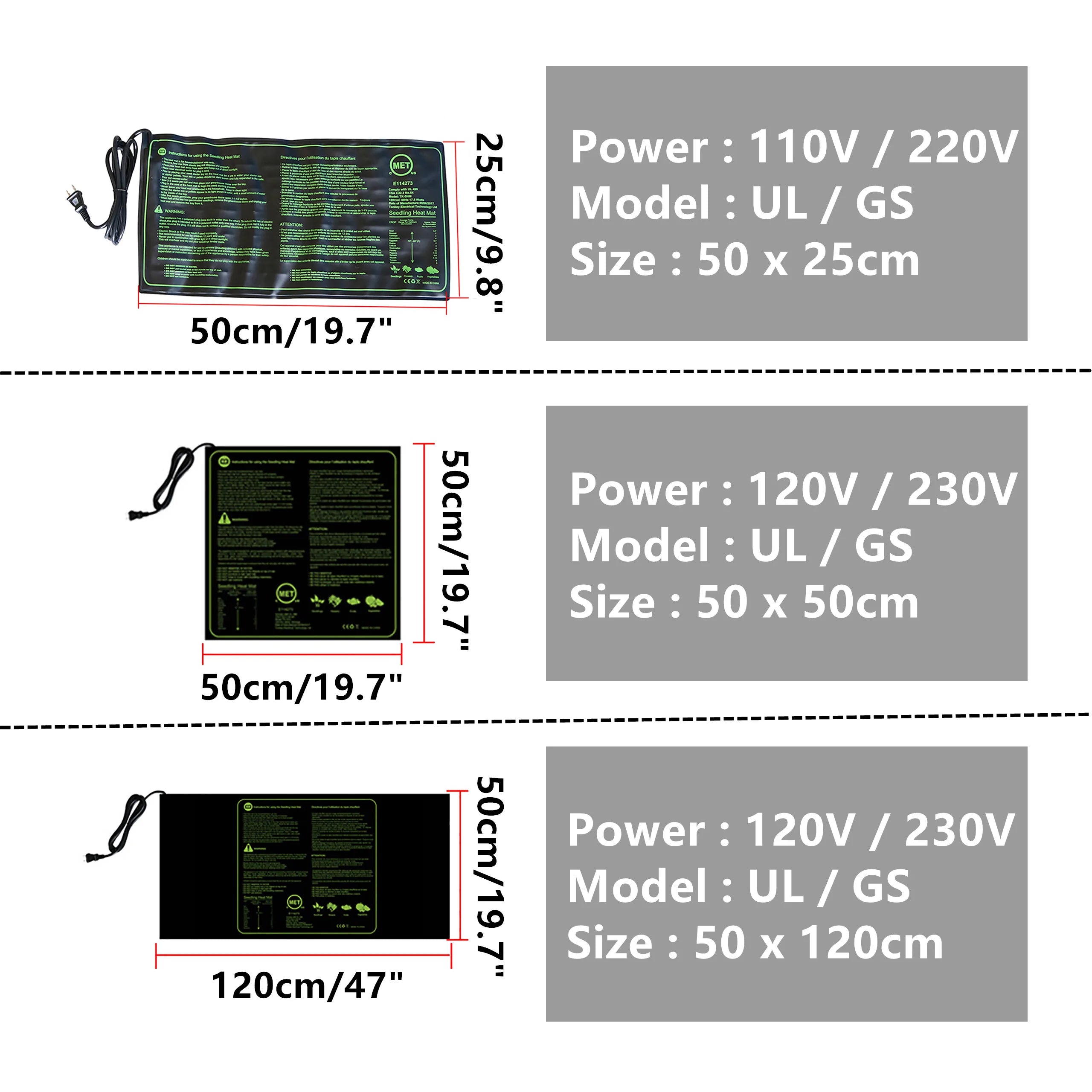 Seedling Heating Pad 110/120/220/230v Seed Growth Heating Pad Potted Bonsai Insulation Pad Breeding Clone Start Pad