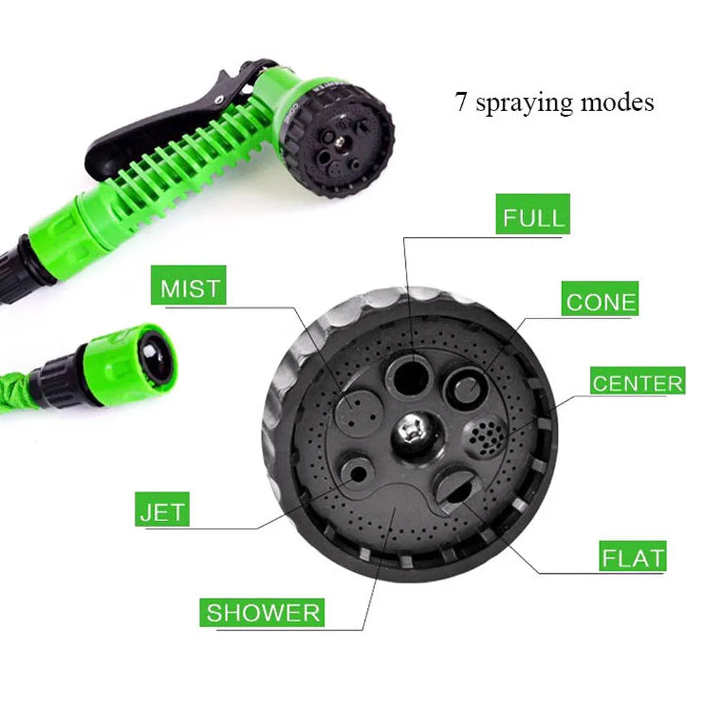 25FT-200FT Retractable Hose Flexible Garden Water Hose Car Cleaning Spring Pipe Flexible Hose Plant Watering W/ Spray Gun